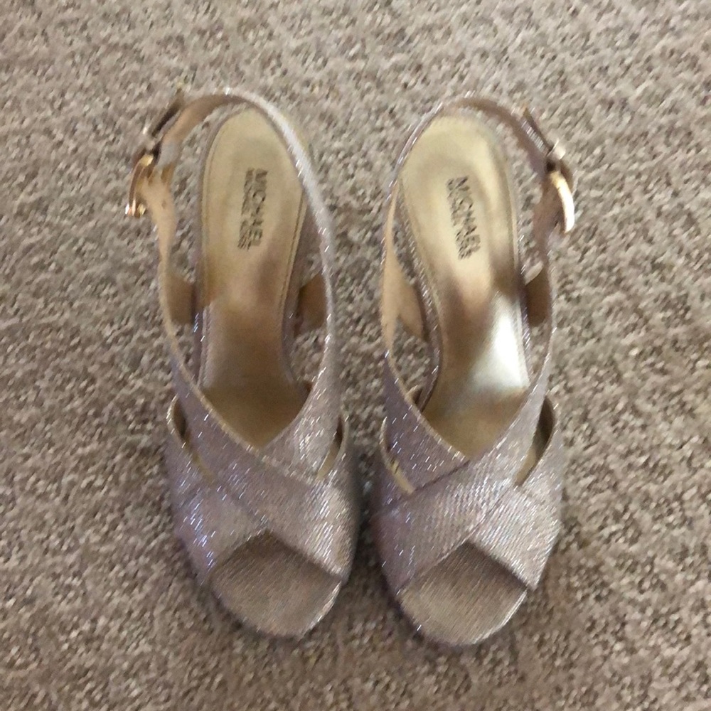 Micheal Kors Champagne Sparkle Heels